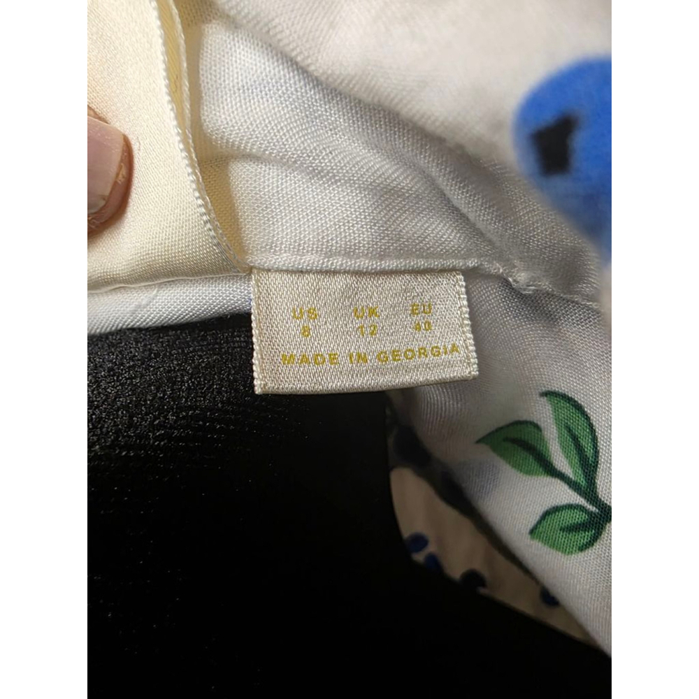 Women's Maeve by Anthropologie White Blue Blueberry Button Down Shirt Size 8 - Picture 7 of 13